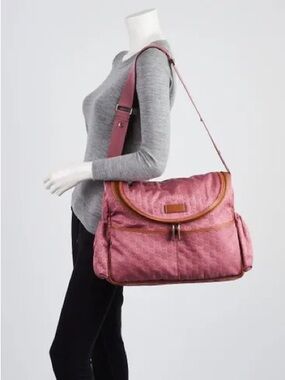 {GUCCI} Vintage Gucci GG Pink Duffle Weekender Bag